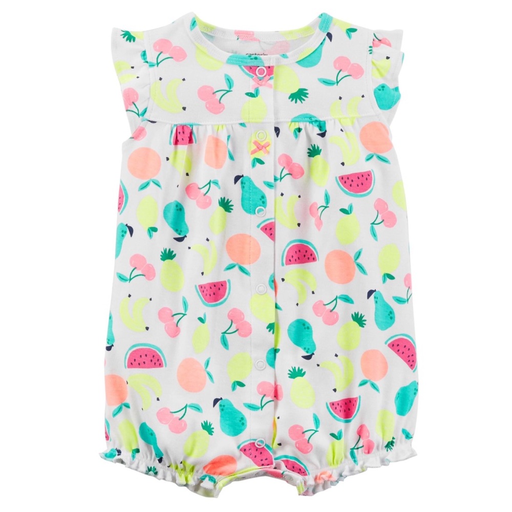 Carter’s baby girl fruit romper Size 6 months